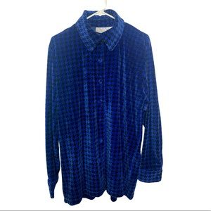 NWT- Dressbarn Houndstooth Button Down Shirt